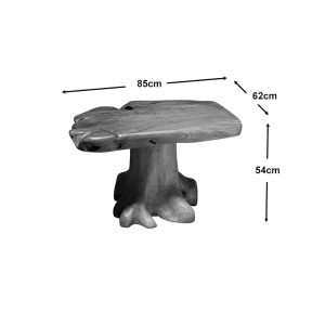 Teak Root Carved Table with Living Edge
