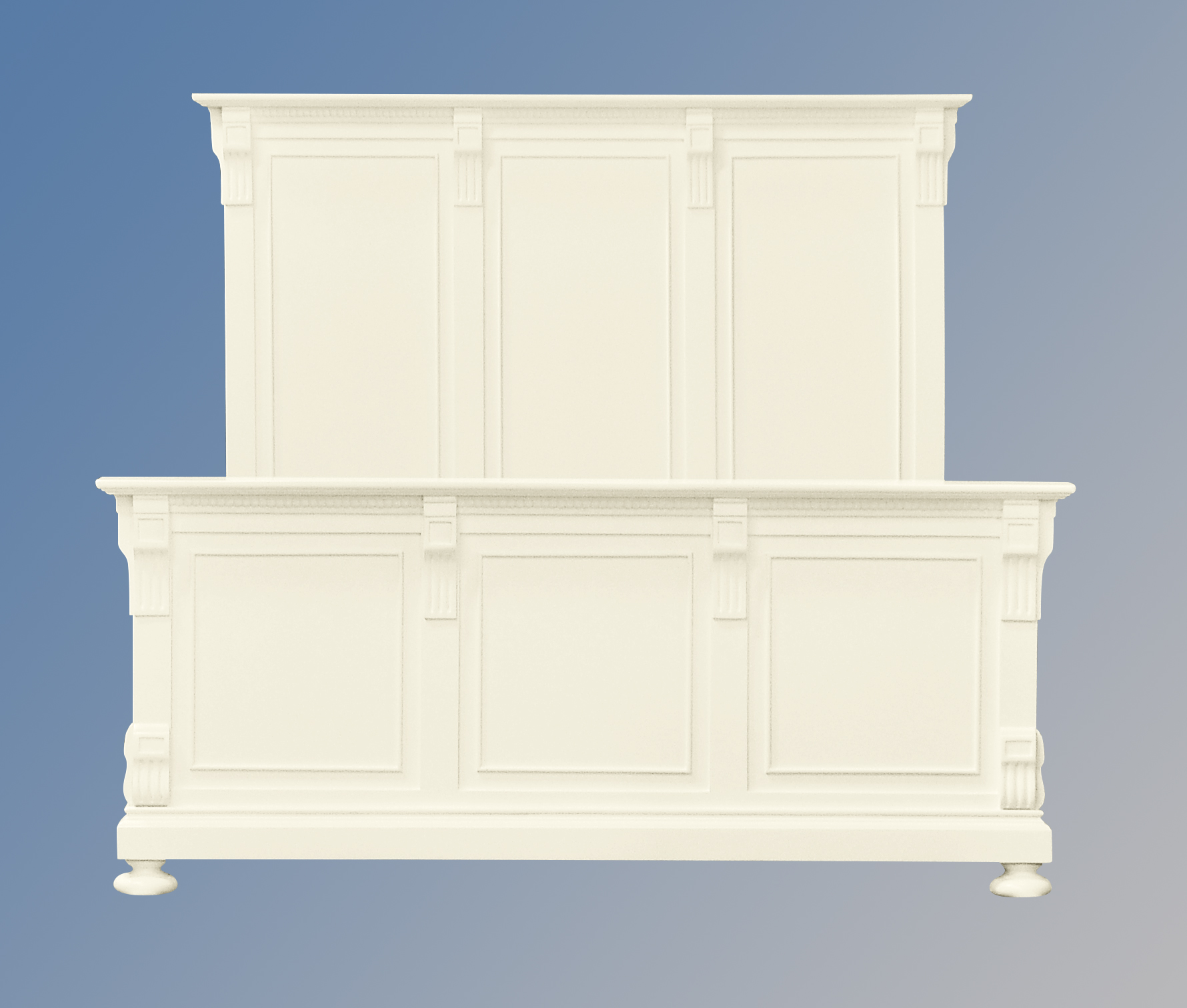 Louis XV Bourbon Sleigh Bed in French Ivory - Image 3